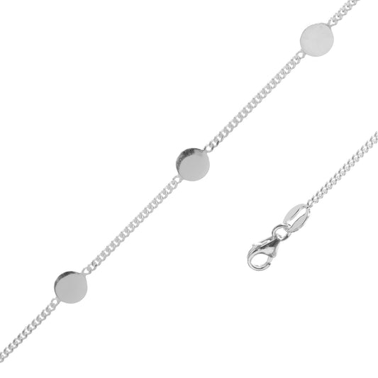 Pulsera de Plata - con Placas Circulares Lisas