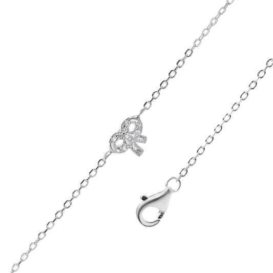 Pulsera de Plata - Lazo Coquette con Circones
