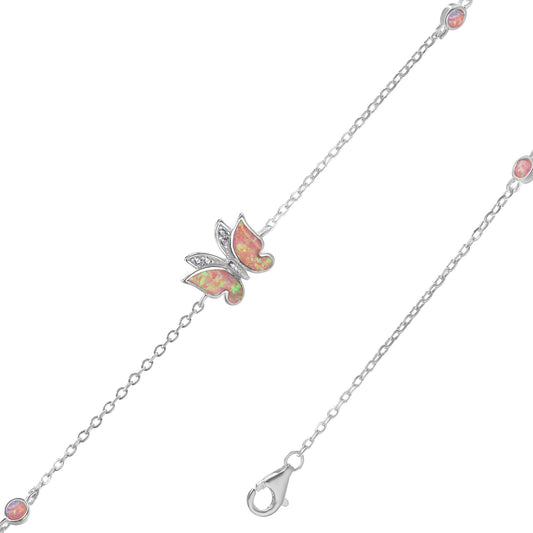 Pulsera de Plata - Mariposa de Ópalo Autraliano