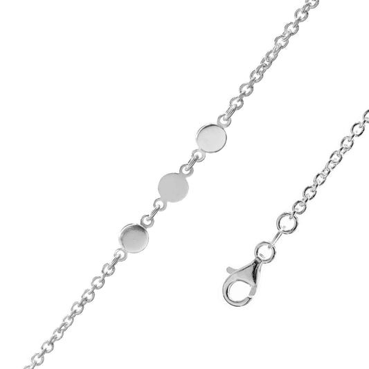 Pulsera de Plata Eslabones con Trío de Placas Redondas