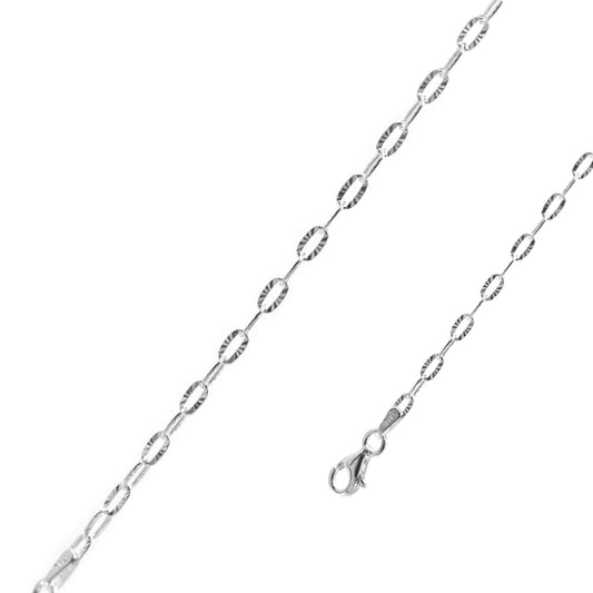 Pulsera de Plata Eslabones Ovalados con Relieves