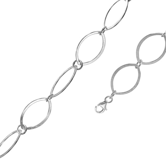 Pulsera de Plata Eslabones Ovalados Grandes