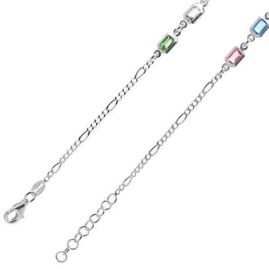 Pulsera de Plata - Cartier con Circones de Colores