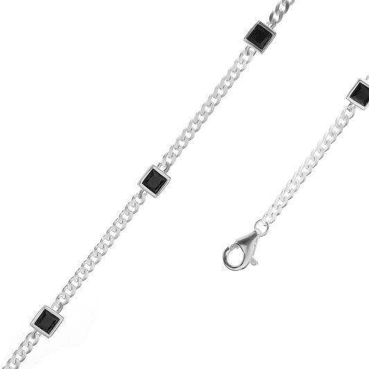 Pulsera de Plata - Grumet con Circones Ónix