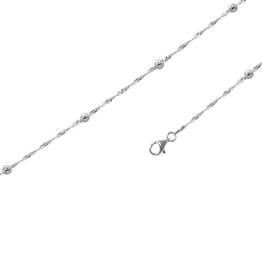 Pulsera de Plata - Singapur con Esferas