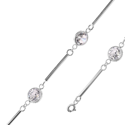Pulsera de Plata - Varita con Circones
