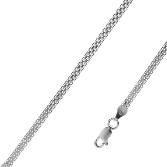 Pulsera de Plata - Bismark 3 mm 18 cm