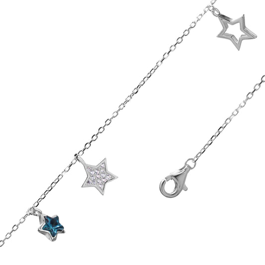 Pulsera de Plata - Estrella con Cristal y Micro Circones