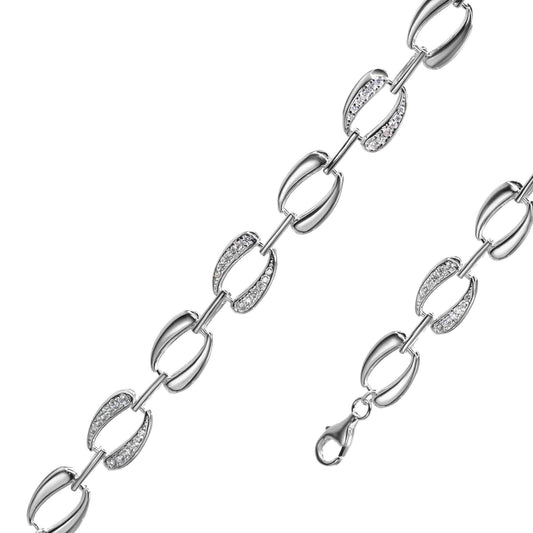 Pulsera de Plata - Gran Eslabón con Circones