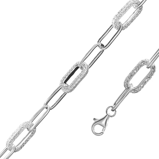 Pulsera de Plata - Maxi Eslabón con Circones