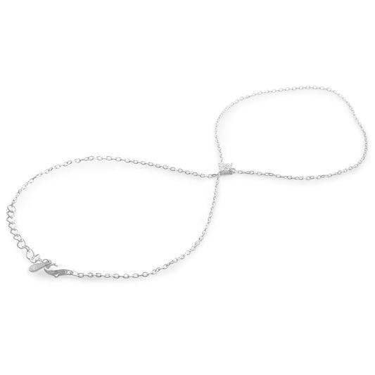 Pulsera de Plata - para Dedo con Delicado Dije Triangular de Circones