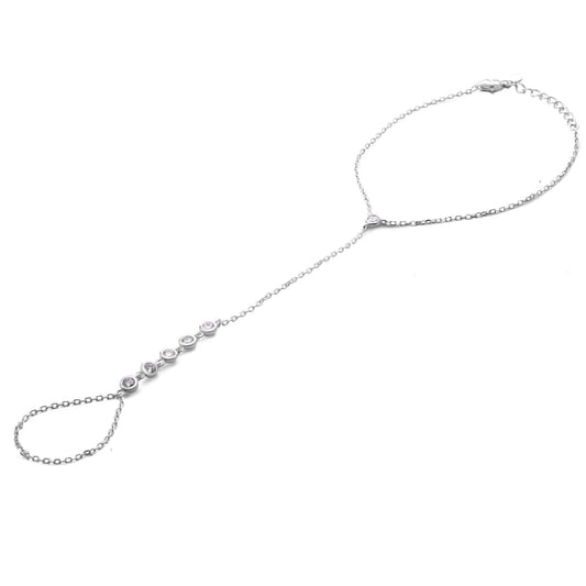 Pulsera de Plata - para Dedo con Serie de Circones