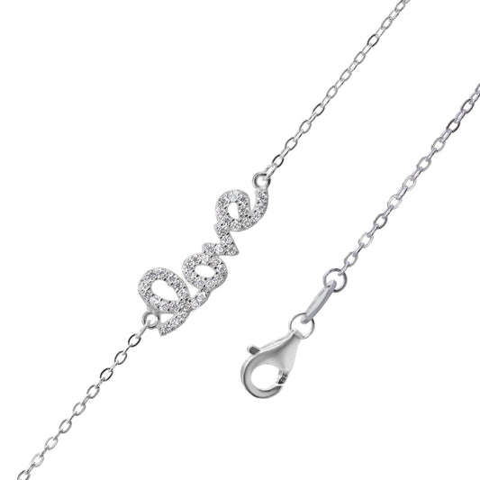 Pulsera de Plata Palabra LOVE con Circones