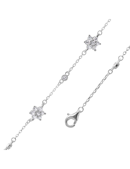 Pulsera de Plata Pequeñas Flores con Pétalos de Circones