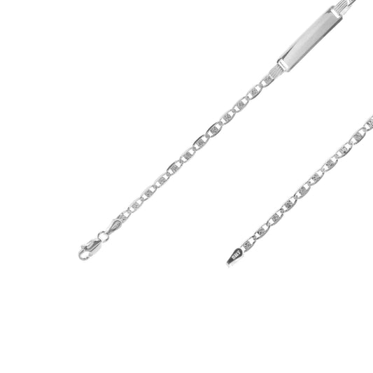 Pulsera de Plata Piocha Corta Eslabones Valentino con Textura