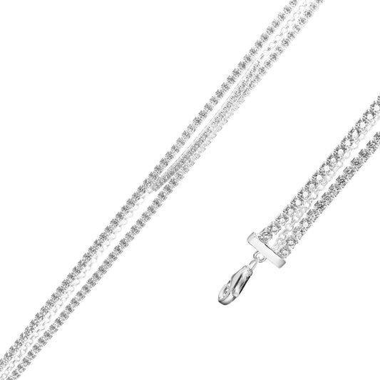 Pulsera de Plata Triple Banda con Circones