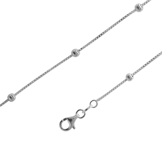 Pulsera de Plata Veneciana Esferas 19 cm
