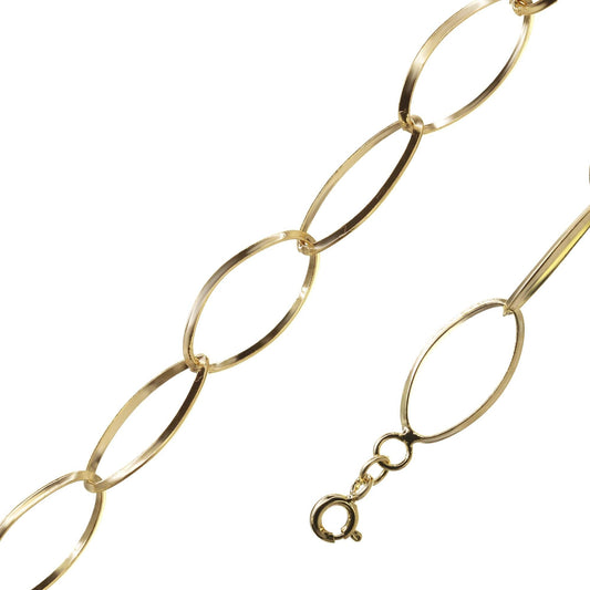 Pulsera Enchapada en Oro Diseño Óvalos Biselados