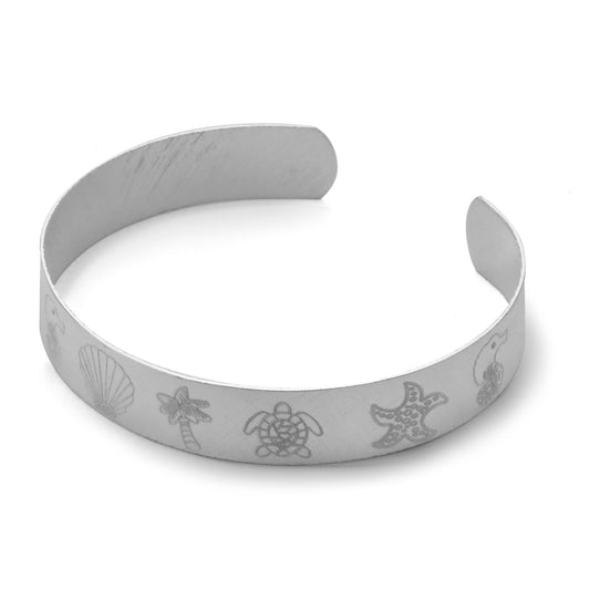 Pulsera Enchapada en Plata Esclava con Grabado - Marino