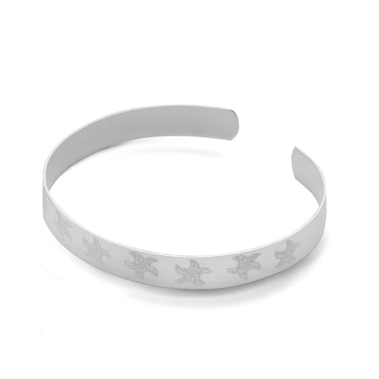 Pulsera Enchapada en Plata Esclava con Grabado Estrellas de Mar