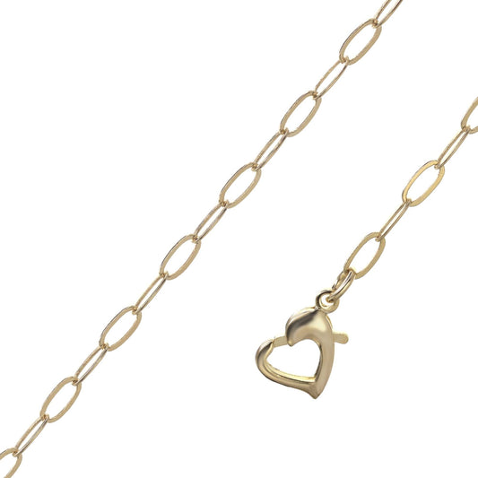 Pulsera Enchapado en Oro Diseño Cadena con Broche Corazón Irregular Calado