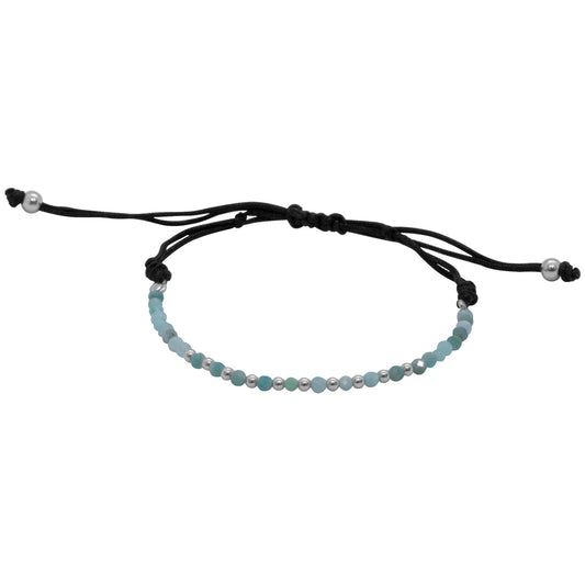Pulsera Plata Esferas y Piedra Ágata Verdes