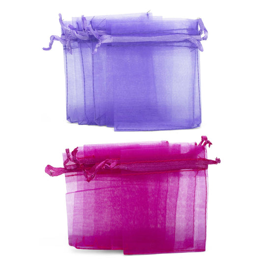 Set Bolsas de Organza Lavanda y Magenta (12 UNIDADES)